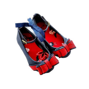 New Janie & Jack 4 Bow Leather Dress Flats Baby Mary Janes Holiday Fancy NWT